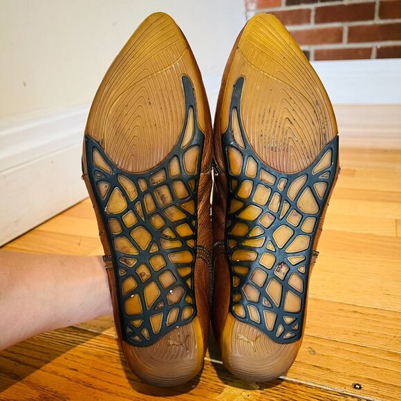 Alexander McQueen + Puma Brown Leather Sneakers Women's Size 9 - Picture 13 of 16